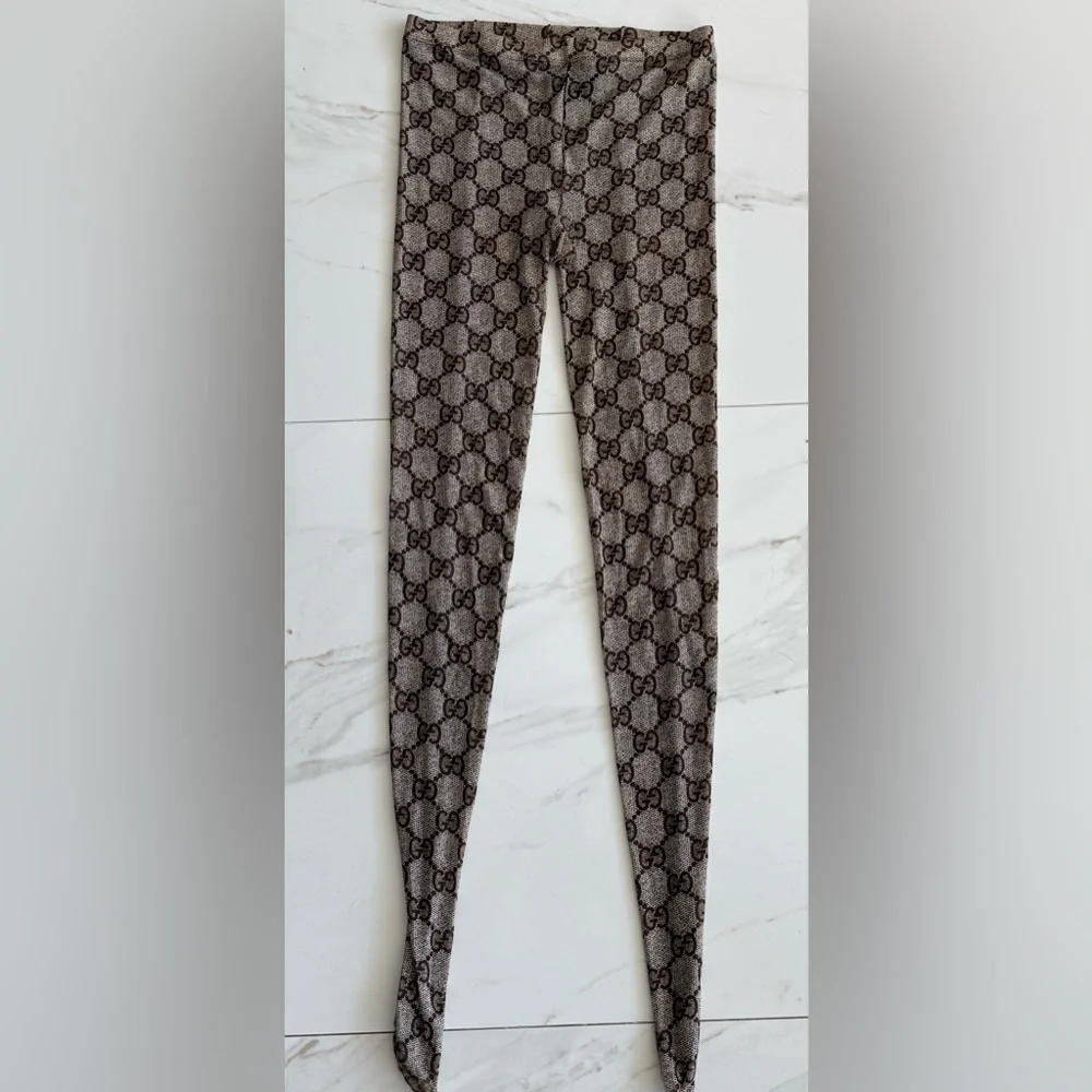 Gucci GG Tights Beigr/Brown 😍 Sz M rare and always authentic 🤎 - Picture 6 of 9